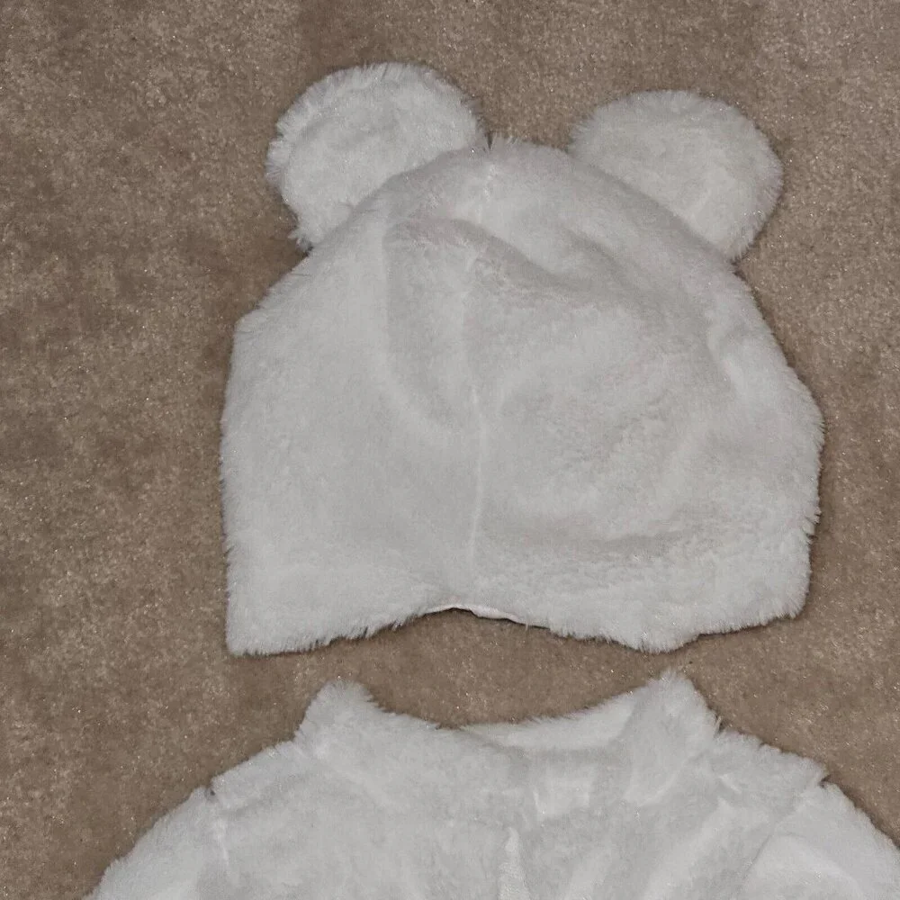 Polar Bear Cub Costume Halloween Infant 6-12 Months Outfit Headpiece Purple Ears